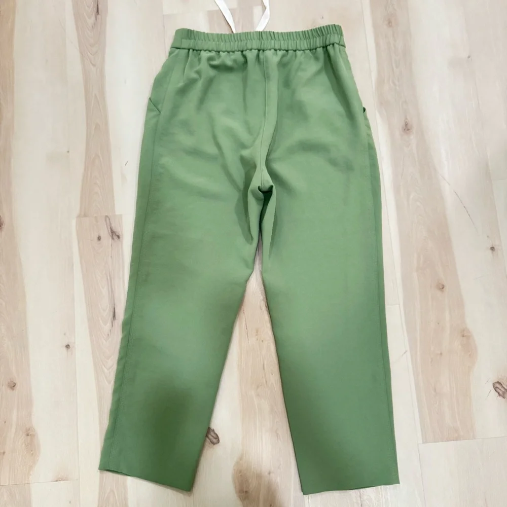 Aritzia Wilfred Allant Cropped Pants Trouser Green Women's Small Crepe Polyester